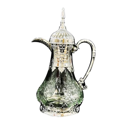 harayaa Arabische Kaffeekanne Teekessel vielseitig 1600 ml große Kapazität Kaffeemaschine arabische Teekanne für Festival -Feiertagscamping, Silber von harayaa
