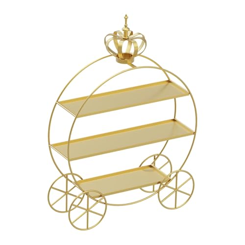 harayaa Cupcake-Ständer mit 3 Etagen, Dessertständer mit Früchten, goldene Platte, abgestuftes Serviertablett, Cupcake-Halter für Feiern, Babypartys von harayaa