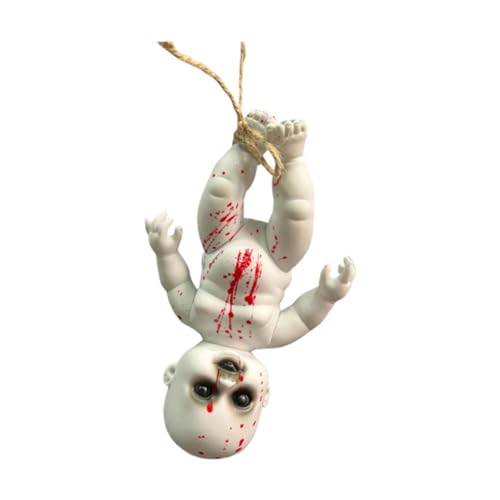harayaa Gruselige Requisiten, gruselige Puppen zum Aufhängen mit Seil, Spukpuppe, Halloween-Babypuppe für drinnen und draußen, Halloween-Requisite, Junge Groß von harayaa