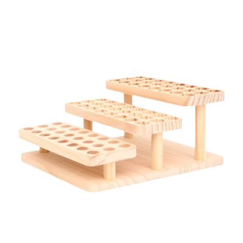 harayaa Regal für ätherische Öle, 3 Stufiger Präsentationsständer für ätherische Öle, Organizer Aus Holz für 72 Flaschen, Ideal für Den Tischwaschtisch. von harayaa