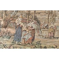 Vintage Gobelin Wandbehang 1960Er Jahre Deutschland 150 cm X 113 Renaissance Stil Italienisch Landschaft Szene Schloss von hard2findstuff