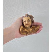 Vintage Holz Engel Putto 1950Er Jahre Wanddekoration von hard2findstuff