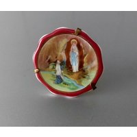 Vintage Limoge France Mini Teller Porzellan Lourdes Frankreich Souvenir Religiöses Geschenk von hard2findstuff