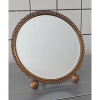Wunderschöner Vintage Standspiegel Messing Mit Facettenschliff 1940Er 1950Er Jahre Spiegel Glas von hard2findstuff