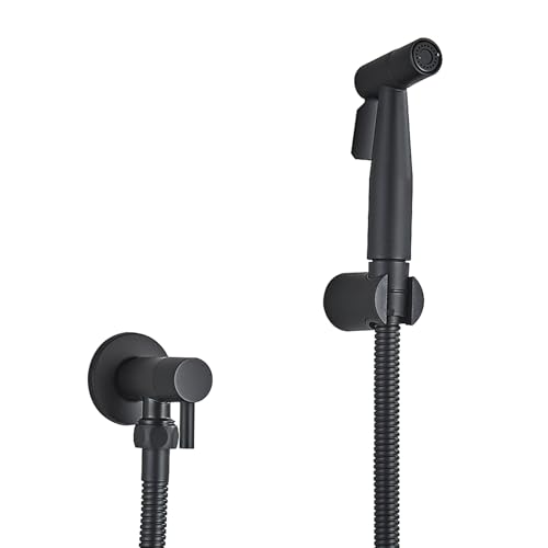 HARNART Bidet Toilettensprüher, Hand bidet Sprayer, Bidet Handbrause, Edelstahl Duschkopf Armaturen für Haustierbad/Körperpflege/WC,Schwarz von harnart