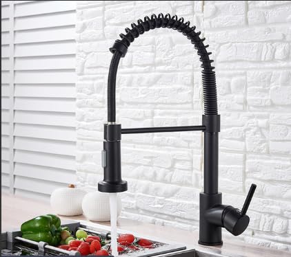 HARNART Küchenarmatur, Küchenspüle, Mischbatterie, kommerzieller Wasserhahn, Einhebelhebel, hoher Lichtbogen schwenkbar 360 mit 2 Sprühmodi, Schwarz HARNART Küchenarmatur, Küchenspüle, Mischbatterie, kommerzieller Wasserhahn, Einhebelhebel, hoher Lichtbogen schwenkbar 360 mit 2 Sprühmodi, Schwarz von harnart