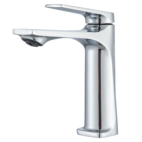 HARNART Wasserhahn Bad,Waschtischarmatur Kurzversion in modernem Design Waschbecken Armaturen in Edelstahl,Einhebelmischer Mischbatterie für Badezimmer und Gäste-WC,Galvanisierung von harnart
