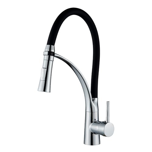 HARNART Wasserhahn Küche,Hoher Bogen Küchenarmatur mit Herausziehbarer Brause Ausziehbar Armatur,360°Mischbatterie Spültischarmatur Küche Küchenarmaturen,Zwei Strahlarten,Chrom von harnart