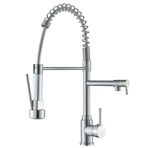 HARNART Wasserhahn Küche,Hochdruck Küchenarmatur mit Herunterziehen Brause Armatur,Mischbatterie Küche mit 3 Strahlarten,360° Drehbar Spültischarmatur,Geburstet von harnart