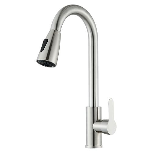 Küchenarmaturen Einhebelmischer mit Handbrause Teleskop-Hochdruck 360° Schwenkbar Küchenspüle Mischbatterie Edelstahl Grau Weiß Küchenarmaturen Einhebelmischer mit Handbrause Teleskop-Hochdruck 360° Schwenkbar Küchenspüle Mischbatterie Edelstahl Grau Weiß von harnart
