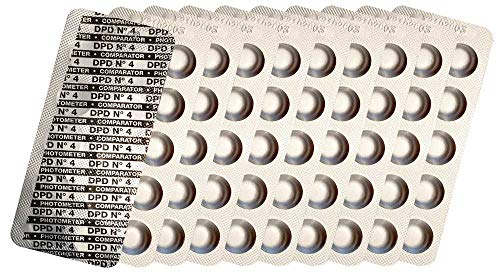 harren24 Photometer Testtabletten Chlor DPD1, DPD3, Aktivsauerstoff DPD4, pH-Wert Phenol Red, Alkalinity M, CYA, Poollab Wassertester 50x 100x 250x 500x (DPD4 / 100x) von harren24