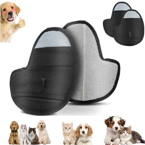 4 Stück Tierhaarentferner Handschuh für Hunde & Katzen,Wiederverwendbarer Fellmagnet Handschuhe,Atmungsaktive Haustierhaarentferner Handschuh,Tierhaarentfernungshandschuh zur Fellpflege im Alltag von harupink