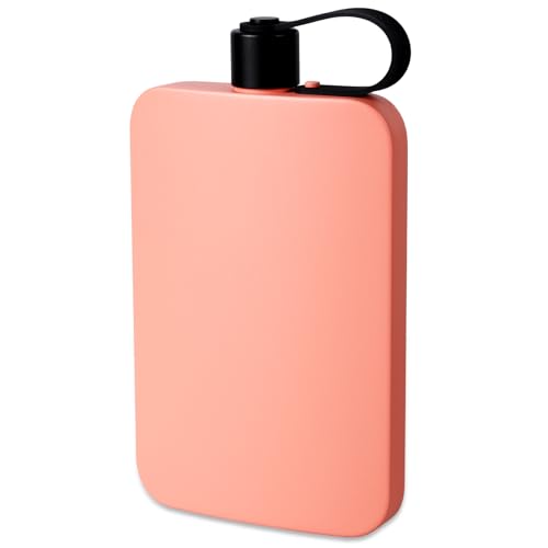 Harupink Flachmann Edelstahl, Flachmann Set aus 304 Edelstahl, 18oz 500ml Flask Mit Never-Lose Kappe BPA-Frei für Whiskey, Rum, Wodka, Geeignet für Wandern und Party(Rosa) von harupink