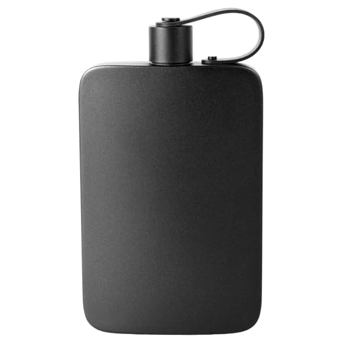 Harupink Flachmann Edelstahl, Flachmann Set aus 304 Edelstahl, 18oz 500ml Flask Mit Never-Lose Kappe BPA-Frei für Whiskey, Rum, Wodka, Geeignet für Wandern und Party(Schwarz) von harupink