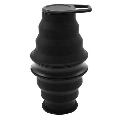 harupink Faltbecher Silikon Faltbarer Becher mit Deckel 500ml Tragbares Faltbare Becher Faltbar Wiederverwendbares Faltbarer Trinkbecher Reisebecher für Camping Outdoor-Wanderreisen Sport(schwarz) von harupink