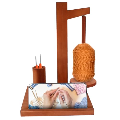 harupink Wollabwickler,Wollhaspel Rotierender Wollknäuelhalter,Tragbarer Garnhalter,Wollabwickler Natürlich umweltfreundlich Holz,Häkelgeschenk für Strickliebhaber(Vintage-Farbe) von harupink