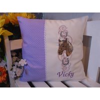 Kissen - Bezug Mit Namen | Pferd von harzstickerei