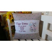 Kissen - Bezug Zur Geburt | Baby Rehkitz von harzstickerei