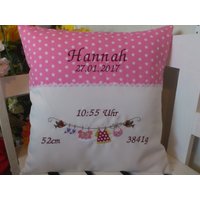 Kissen Mit Namen Zur Geburt | Baby Wäscheleine Kissen Mit Namen Zur Geburt | Baby Wäscheleine von harzstickerei