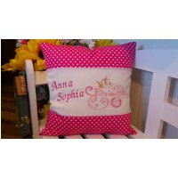 Kissen Mit Namen Zur Geburt Oder Taufe | Princess von harzstickerei