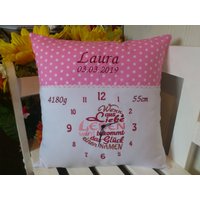 Kissen Zur Geburt | Wenn Aus Liebe Leben Wird /Rosa von harzstickerei