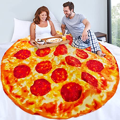 Pizza-Decke, 203,2 cm, Erwachsenengröße, riesige Lebensmitteldecken für Teenager, lustige Decke 2.0, doppelseitig, Neuheit Decke, Lebensmittel-Überwurf, Decke, weiche Flanelldecke für Thanksgiving von hatisan