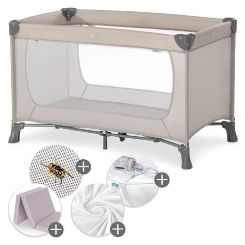 hauck Baby Reisebett Dream N Play XXL-Sparset mit Matratze, Insektenschutz, Betteinlage & Spannbettlaken - faltbares Kinder Babyreisebett mit Tasche - Beige hauck Baby Reisebett Dream N Play XXL-Sparset mit Matratze, Insektenschutz, Betteinlage & Spannbettlaken - faltbares Kinder Babyreisebett mit Tasche - Beige von hauck