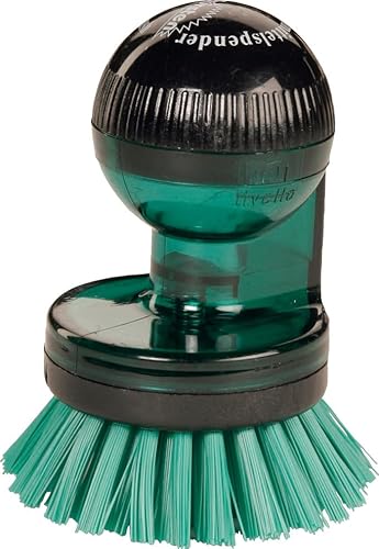 haug bürste - Knopfbürsten/Spül- und Topfbürste - mit Spülmittelspender - Material: Nylon - Größe: L 65 x B 45 x H 90 mm - Farbe: Transparent Grün - Made in Germany von haug bürsten