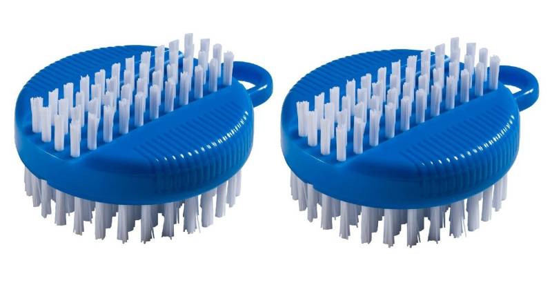 haug bürsten Reinigungsbürsten-Set 2er Set, Blau, Nagelbürste beidseitig verwendbar, harte Borsten - Made in Germany von haug bürsten