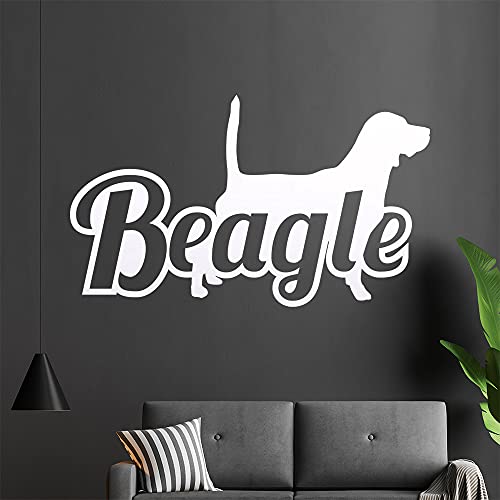 KIWISTAR Beagle mit Name Silhouette Schrift Wandtattoo in 6 Größen - Wandaufkleber Wall Sticker - Dekoration, Küche, Wohnzimmer, Schlafzimmer, Badezimmer von hauptsachebeklebt