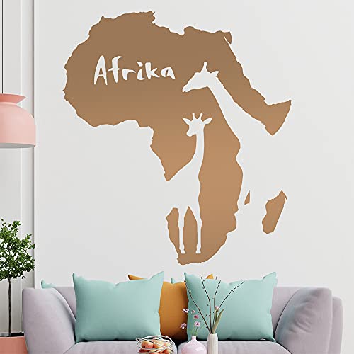 KIWISTAR Giraffen u. Schriftzug Afrika Wandtattoo in 6 Größen - Wandaufkleber Wall Sticker - Dekoration, Küche, Wohnzimmer, Schlafzimmer, Badezimmer von hauptsachebeklebt