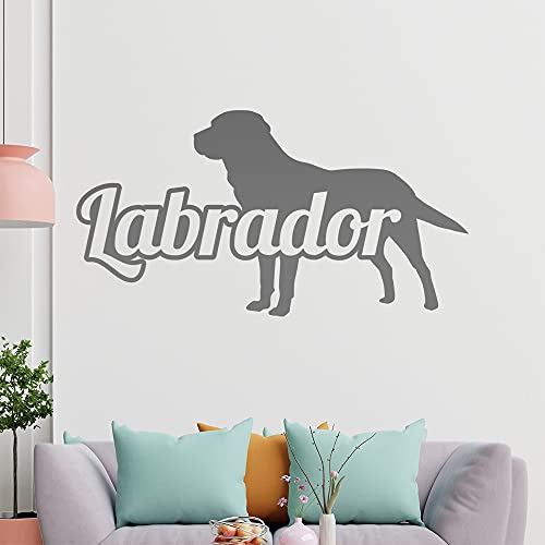 KIWISTAR Labrador mit Name Silhouette Schrift Wandtattoo in 6 Größen - Wandaufkleber Wall Sticker - Dekoration, Küche, Wohnzimmer, Schlafzimmer, Badezimmer von hauptsachebeklebt