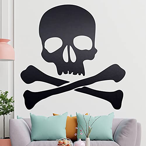 KIWISTAR Totenkopf - Schädel Piraten Rebell Wandtattoo in 6 Größen - Wandaufkleber Wall Sticker - Dekoration, Küche, Wohnzimmer, Schlafzimmer, Badezimmer von hauptsachebeklebt