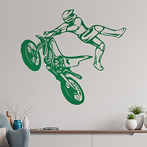 Motocross Jump Wandtattoo in 6 Größen - Wandaufkleber Wall Sticker - Dekoration, Küche, Wohnzimmer, Schlafzimmer, Badezimmer von hauptsachebeklebt