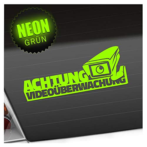 hauptsachebeklebt Kiwistar - Autoaufkleber - Achtung Videoüberwachung - Kamera Heckscheibe Auto Aufkleber wetterfest für Kfz LKW Mofa Truck - Sticker außen selbstklebend Tuning Zubehör für Fenster von hauptsachebeklebt