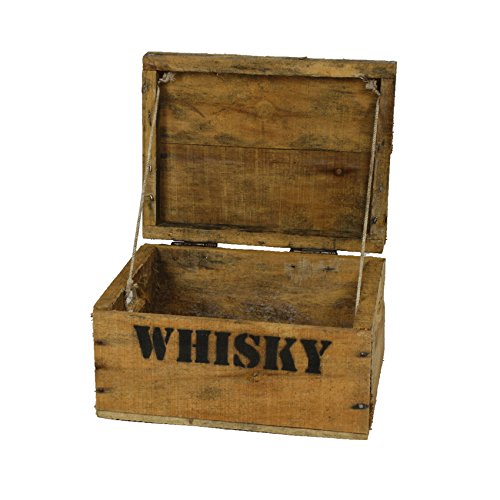 haus-garten-versand.de Whisky Holzkiste, Mini (21x27x14,5cm), Vintage, Weinkiste, Obstkiste mit Deckel und Aufdruck von haus-garten-versand.de