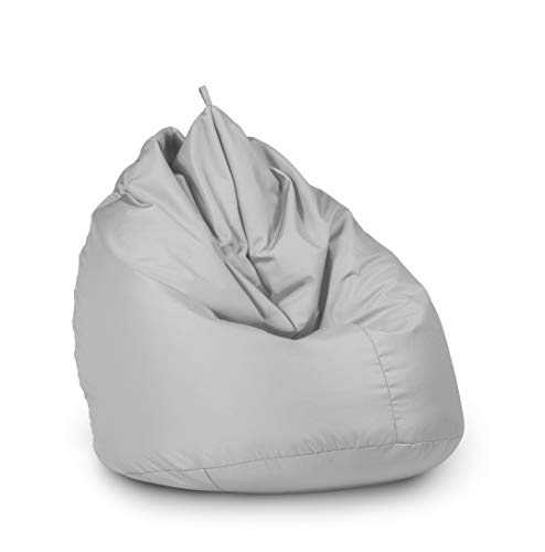 haus & garten Sitzsack Beanbag Indoor Outdoor für Kinder und Erwachsene viele Farben und Größen zur Auswahl (85x125, Silber) von haus & garten