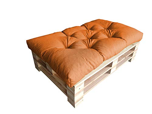 chilly pilley Palettenauflage Schaumflocken palettenkissen Palettenpolster Palettenmöbel Palettensofa Rückenlehne Sitzkissen Seitenkissen Set (Sitzkissen 120 x 50 Orange) von chilly pilley