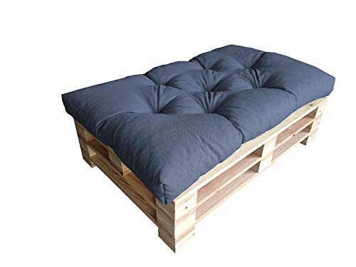 chilly pilley Palettenauflage Schaumflocken palettenkissen Palettenpolster Palettenmöbel Palettensofa Rückenlehne Sitzkissen Seitenkissen Set (Sitzkissen 120 x 60 Blau) von chilly pilley