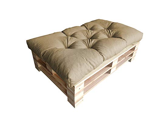 chilly pilley Palettenauflage Schaumflocken palettenkissen Palettenpolster Palettenmöbel Palettensofa Rückenlehne Sitzkissen Seitenkissen Set (Sitzkissen 120 x 80 Beige) von chilly pilley