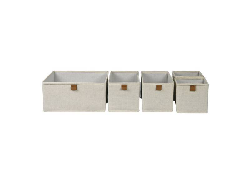 hausleben Aufbewahrungsbox Faltbare Organizer-Boxen mit Griff (1 St., 5er-Set), Kartonverstärkt - Faltschachteln für Schrank von hausleben