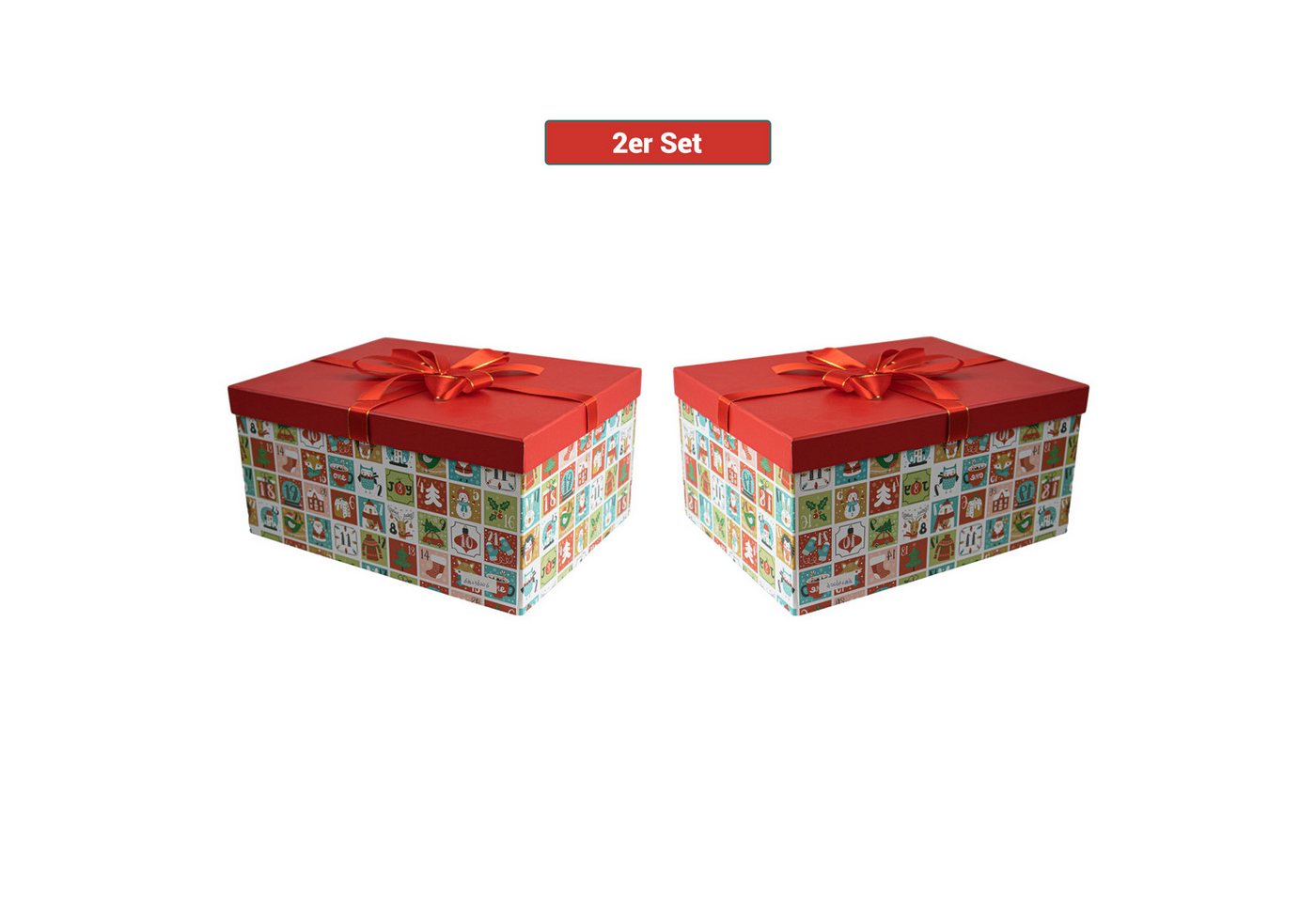 hausleben Geschenkbox Geschenkkarton mit Deckel – Faltbare Geschenkbox (2 St), Stabiler Karton mit Deckel für große Geschenke von hausleben
