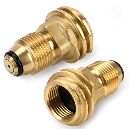2er-Pack (alt zu neu), POL auf QCC1 Propan-Adapter, Propan-Tankadapter wandelt POL LP Tank-Serviceventil in QCC1/Type1 Schlauch oder Regler um von havyduti
