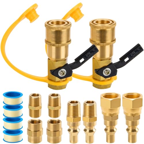 Propan-Schnellanschluss-Armaturen, 1/4 Zoll RV-Propan-Schnellverbindungsadapter mit 3/8 Zoll Flare x 1/4 Zoll NPT-Außenrohr, Half-Union Fitting 1/4 Zoll NPT Außengewinde, 14 Stück Propan-Schnellanschluss-Armaturen, 1/4 Zoll RV-Propan-Schnellverbindungsadapter mit 3/8 Zoll Flare x 1/4 Zoll NPT-Außenrohr, Half-Union Fitting 1/4 Zoll NPT Außengewinde, 14 Stück von havyduti