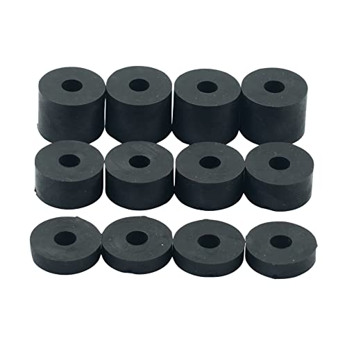 Hawkeng 6 mm (M6) mittelweiche Gummi-Abstandshalter, Abstandshalter, Unterlegscheiben, Shore A 55 (12 Stück) 4 x 15 mm, 4 x 10 mm, 2 x 5 mm, Schwarz von hawkeng