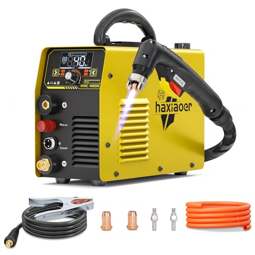haxiaoer Plasmaschneider 40A Plasmaschneidgerät mit LED-Anzeige 240V Non Touch Niederfrequenz-Plasmaschneider mit Kompressor Rückblasen bis 25mm Schnitt von haxiaoer