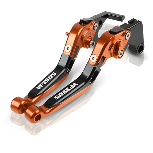 Motorradzubehör, Bremshebel für VF750S Sabre 1982–1986 VF 750S, CNC-Aluminium, verstellbar, zusammenklappbar, Schwarz und Orange Motorradzubehör, Bremshebel für VF750S Sabre 1982–1986 VF 750S, CNC-Aluminium, verstellbar, zusammenklappbar, Schwarz und Orange von hcksw