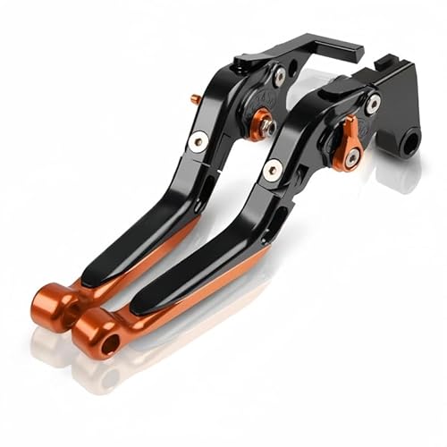 hcksw CB500F 2013–2020 CB 500F/X Motorradzubehör, CNC-Aluminium, verstellbar, zusammenklappbar, Brems- und Kupplungshebel (schwarz + orange) von hcksw
