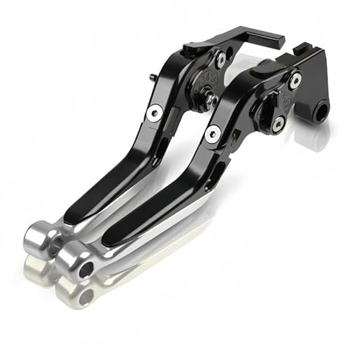hcksw Für CB650F CB650R 2014–2020 CB 650F/R Motorradzubehör, CNC-Aluminium, verstellbar, klappbar, Brems- und Kupplungshebel (schwarz + silber) von hcksw