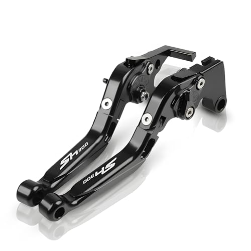 hcksw Für ST1300 ST1300A 2003–2007 ST 1300 Motorradzubehör, CNC-Aluminium, verstellbar, zusammenklappbar, Brems- und Kupplungshebel (schwarz) von hcksw